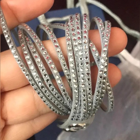 Authentic Swarovski Slake Light Gray Wrap Bracelet ( choker ). RETIRED. BNIB. - Picture 8 of 13